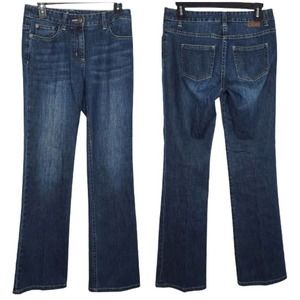 Boden Jeans Bootcut Blue 4L Long 33" Inseam Stretch Whiskering Tall #WC116